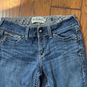 Ariat REAL Denim Whipstitch Mid-Rise Boot Cut Jeans Women's 30R Rodeo Cowgirl